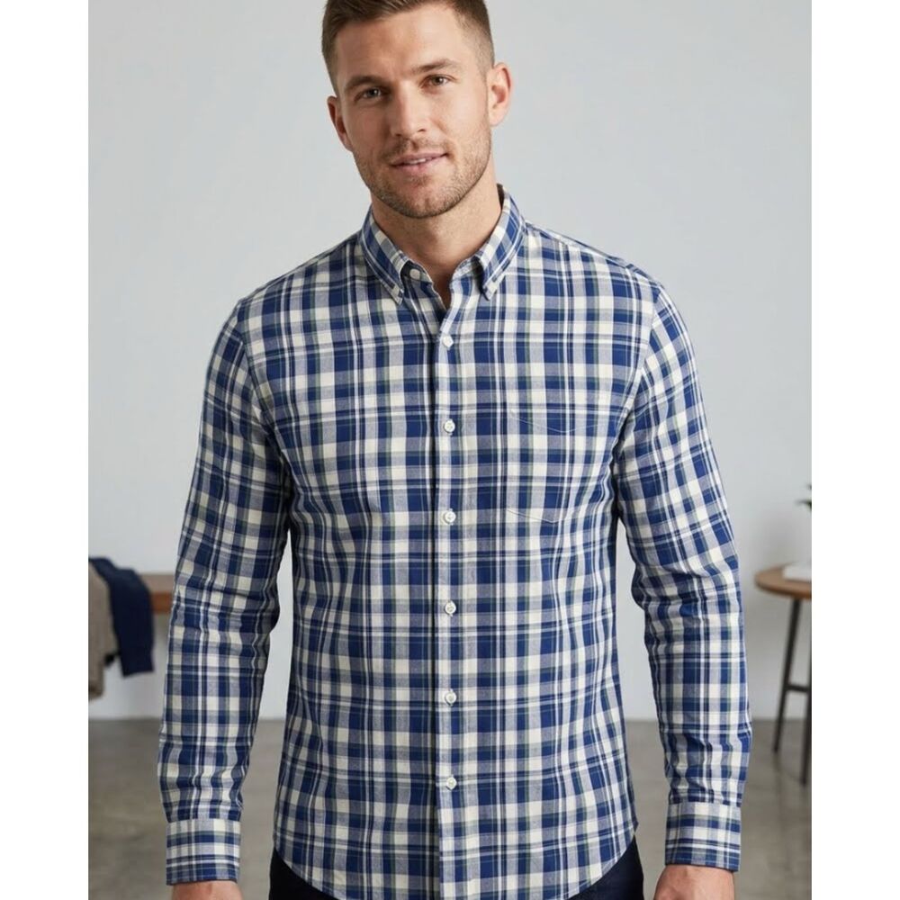 J. Crew Slim Fit Plaid Button Down Long Sleeve Shirt Men's Size Medium
